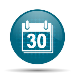 calendar blue glossy web icon
