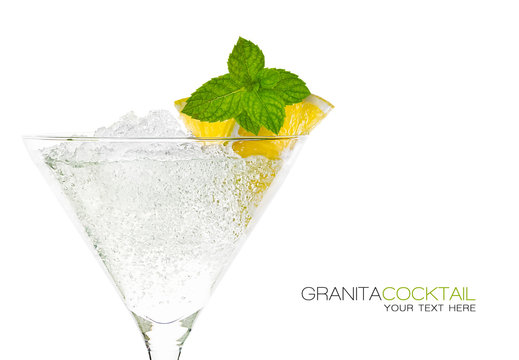 Granita Cocktail in Martini Glass. Template Design