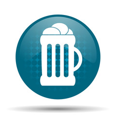 beer blue glossy web icon