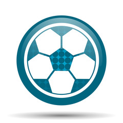 soccer blue glossy web icon