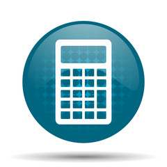 calculator blue glossy web icon