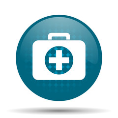 Obraz premium first aid blue glossy web icon
