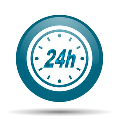 24h blue glossy web icon