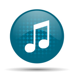 music blue glossy web icon