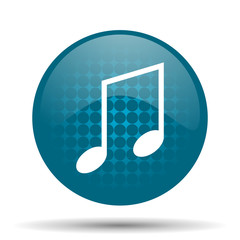 music blue glossy web icon