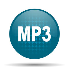 mp3 blue glossy web icon