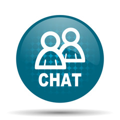 chat blue glossy web icon