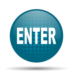 enter blue glossy web icon