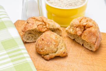 Gluten's buns and oat bran top view