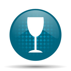 alcohol  blue glossy web icon