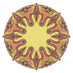 Round ornament. Ethnic mandala. Vector art