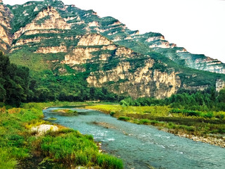 Fototapeta na wymiar Beautiful landscape of unique nature in Shidu conservation area