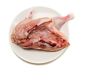 raw meat, chicken thigh closeup
