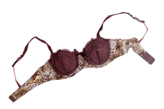 Brown bra with leopard pattern.