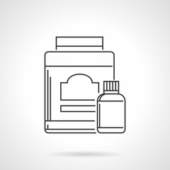 Athlete diet black line vector icon