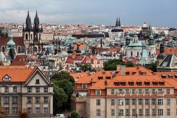 Fototapeta premium Letnia panorama Pragi, Republika Czeska