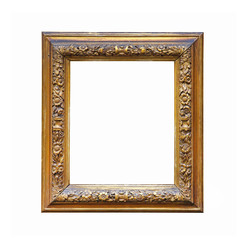 Carved frame isolated on white with clipping path