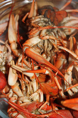 Red boiled crayfish