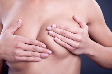 adult woman breast examination