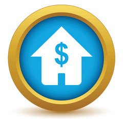 Gold dollar house icon