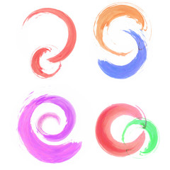 Colorful swirls watercolor illustration