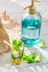 Sweet mojito with citrus fruit