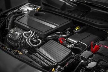 Detail photo of a car engine