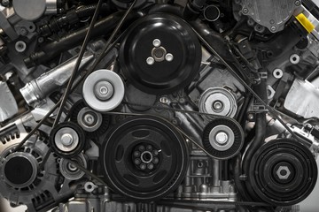 Obraz na płótnie Canvas Detail photo of a car engine