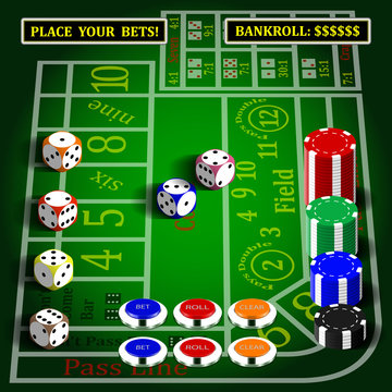 Casino dice game set.