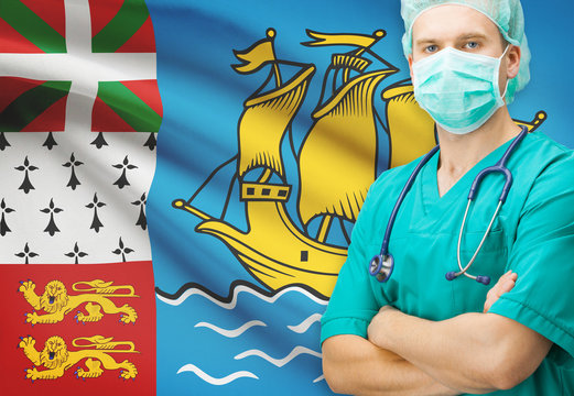 Surgeon with national flag series - Saint-Pierre and Miquelon