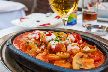 Garnelen Casserole in einem türkischen Restaurant