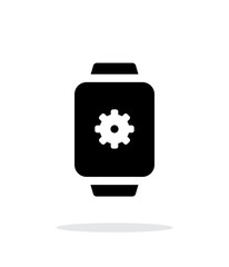 Settings in smart watch simple icon on white background.