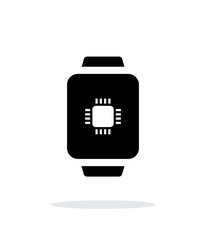 CPU in smart watch simple icon on white background.