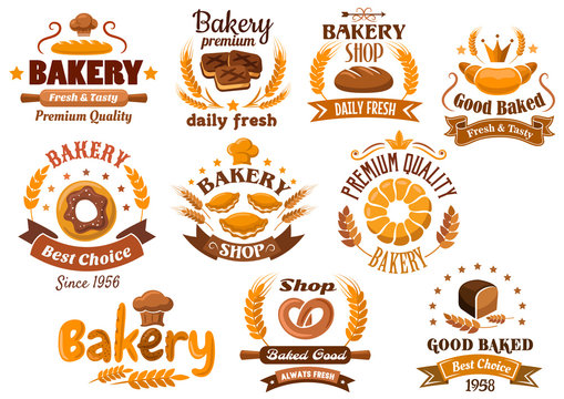 Bakery shop emblem or sign board designs