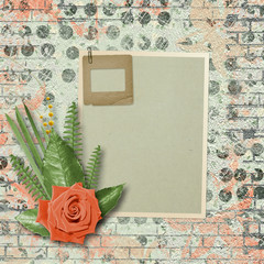 Vintage card for congratulations and invitations with a bouquet