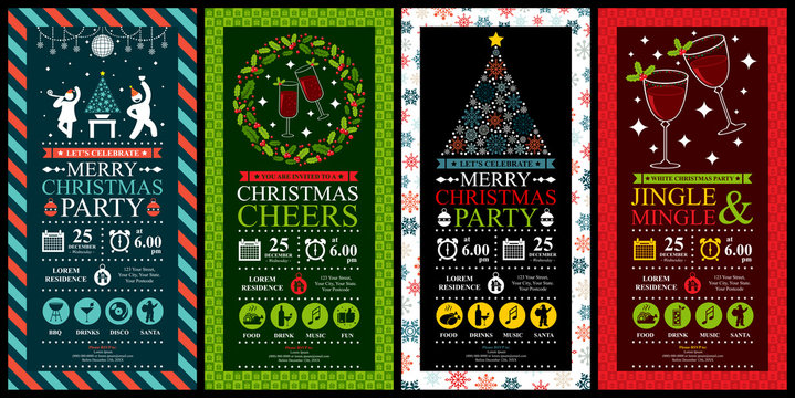 Christmas Party Invitation Card Sets