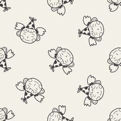 doodle birthday girl seamless pattern background
