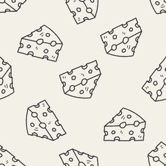 cheese doodle seamless pattern background