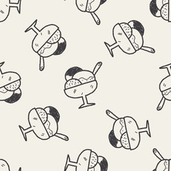 doodle ice cream seamless pattern background
