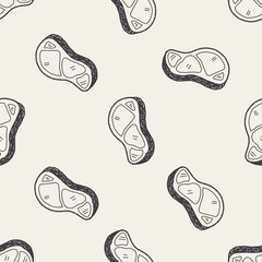 meat doodle seamless pattern background