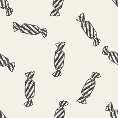 candy doodle drawing seamless pattern background - 81840300