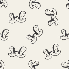 Mushroom doodle seamless pattern background