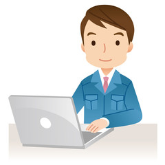 作業員　パソコン