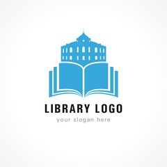 Fototapeta premium Library logo building book