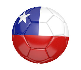 Obraz premium Soccer ball, or football, with the country flag of Chile