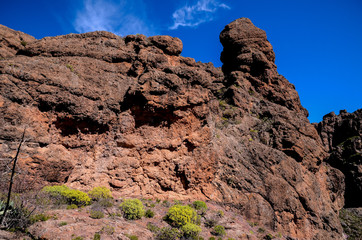 Volcanic Rock Basaltic Formation in Gran Canaria