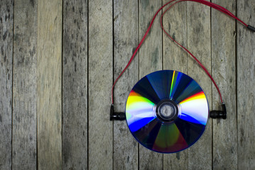 listen music from cd disc,technology concept, background