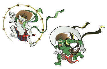 カッコイイ 風神 雷神 イラスト かっこいい カッコイイ 風神 雷神 イラスト かっこいい