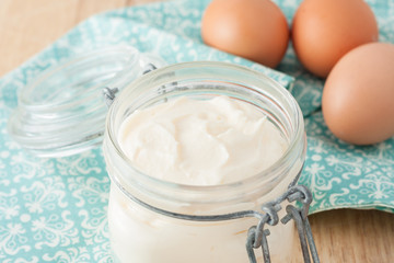 Obraz na płótnie Canvas mayonnaise in glass jar