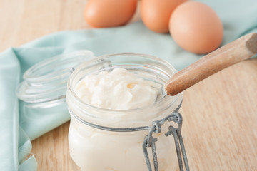 mayonnaise in glass jar